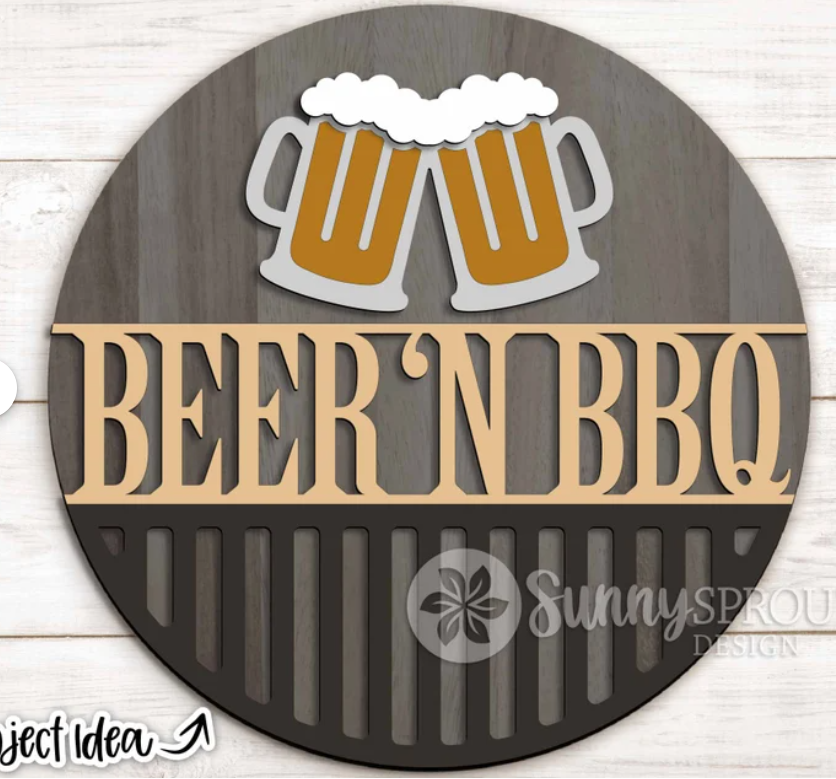 Beer and BBQ Round- Paint Party Kit