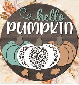 Hello Pumpkin Leopard Round- Paint Party Kit