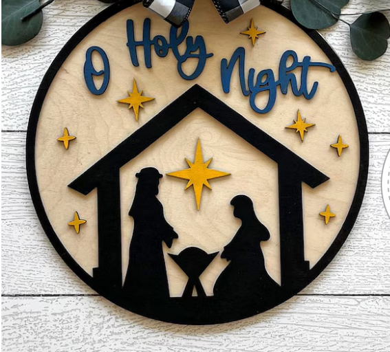 O Holy Night Round- Paint Party Kit