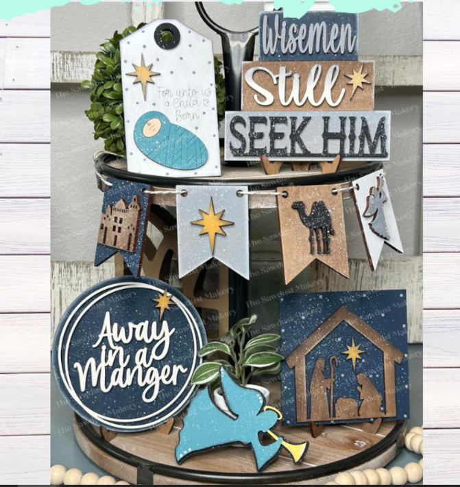 Nativity Tiered Tray Set- DIY Blank