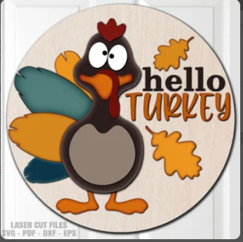 Hello Turkey Round- DIY Blank