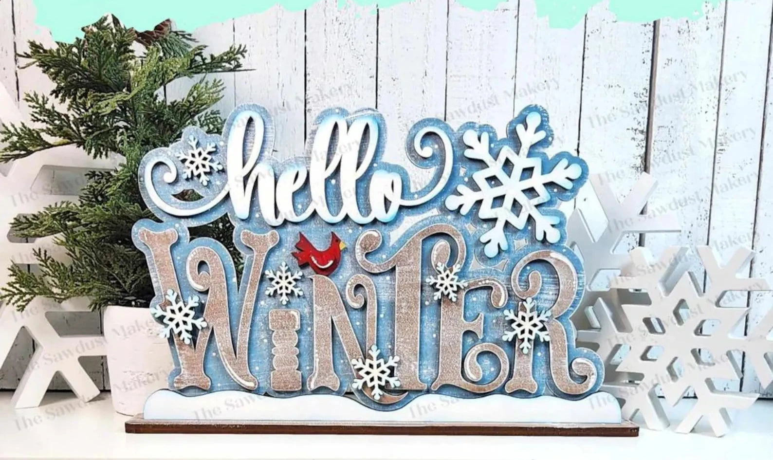 Hello Winter Shelf Sitter- Paint Party