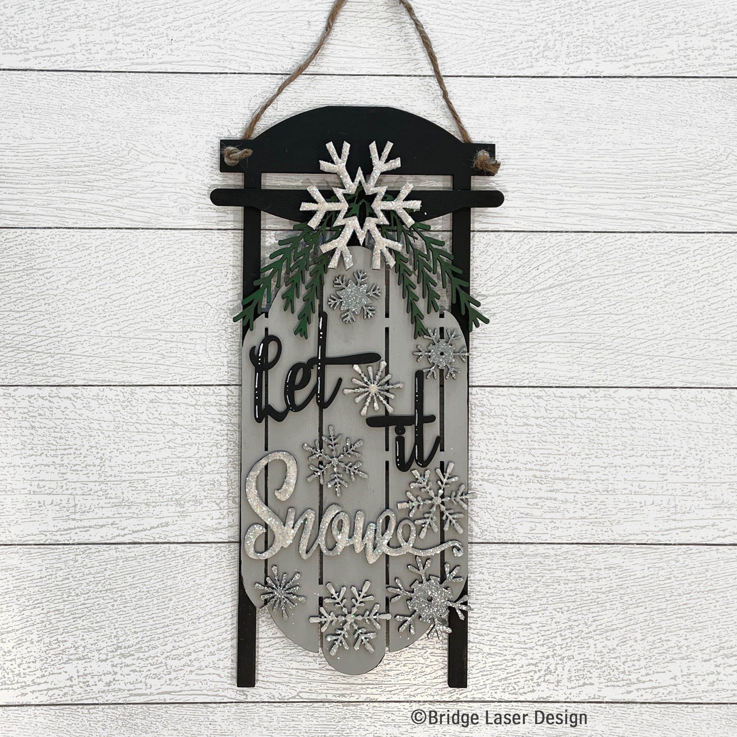 Let It Snow Sled Hanger- DIY Blank