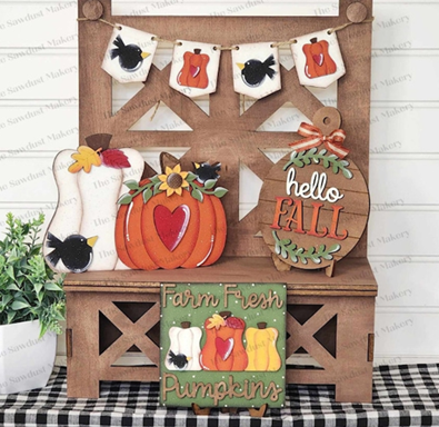 Farm Fresh Pumkins Tiered Tray- Paint Party Kit