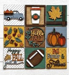 Fall, Family, Football Ya'll Mix & Match Tiles & Quad Frame- Paint Party Kit