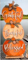 Thankful Grateful Blessed Pumpkin Stack- Paint Party Kit