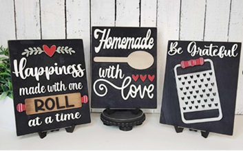 Kitchen Sign Trio with Stands