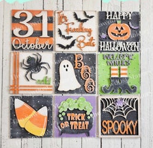 Halloween Mix & Match Tiles & Quad Frame- DIY Blank