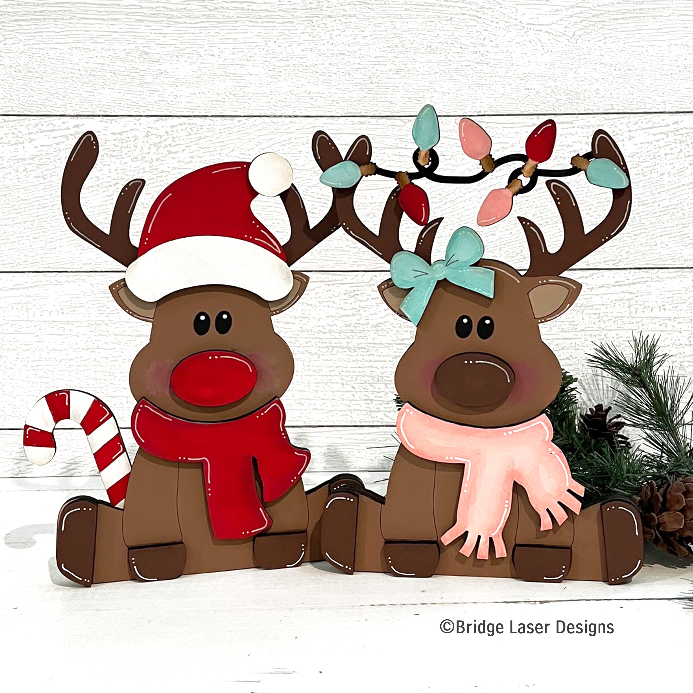 Reindeer Couple Shelf Sitter