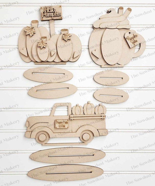 Fall Pumpkins & Truck Decor Set- Paint Party Kit