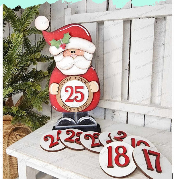 Christmas Count Down Santa- Paint Party Kit