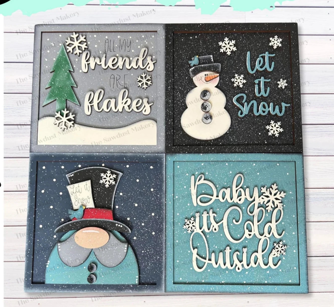 Baby It's Cold Outside Quad Mix & Match Tiles- Paint Party Kit