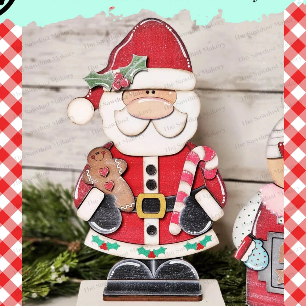 Standing Santa with Gingerbread Man- Paint Party