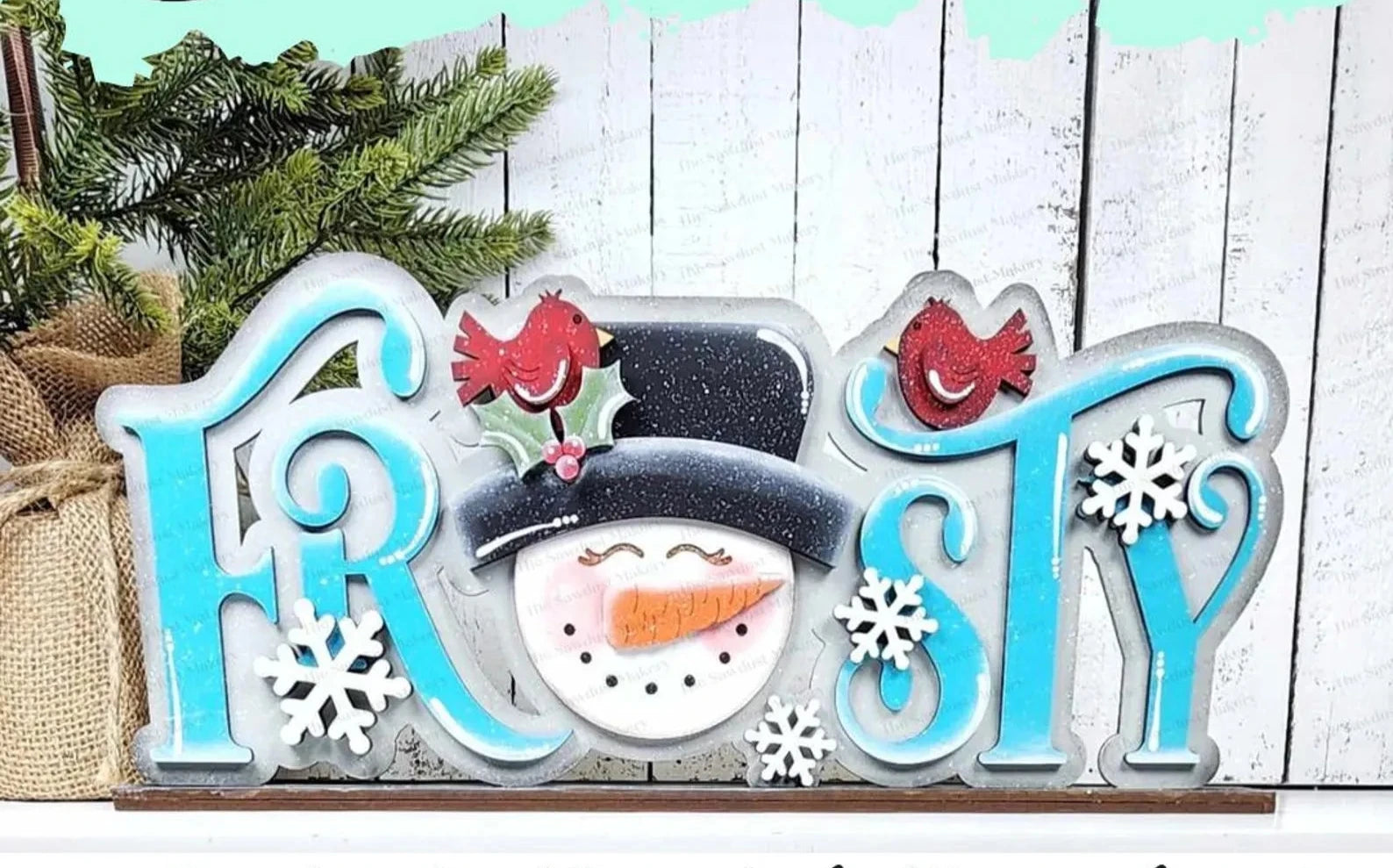 Frosty Word Art Shelf Sitter- DIY Blank