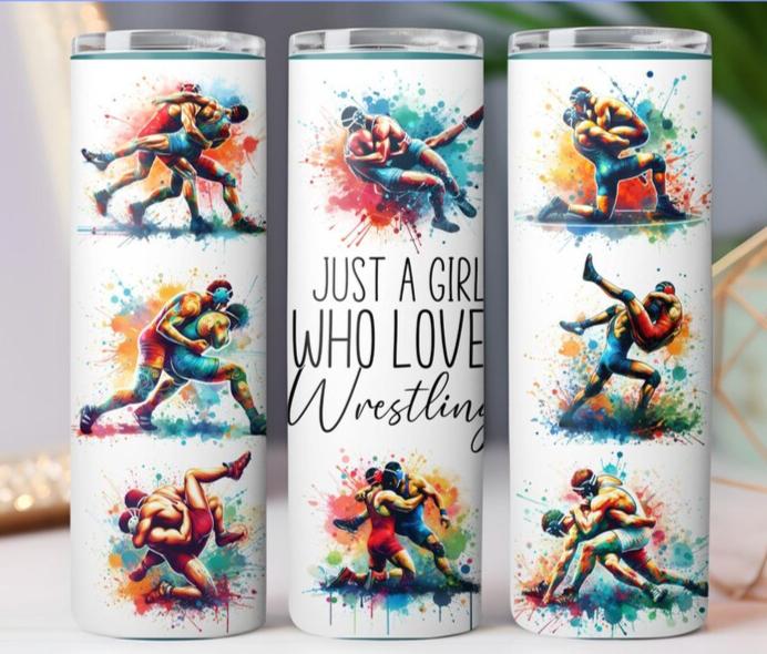 Just a Girl Who Loves Wrestling 20 oz Stainless Steel Tumbler