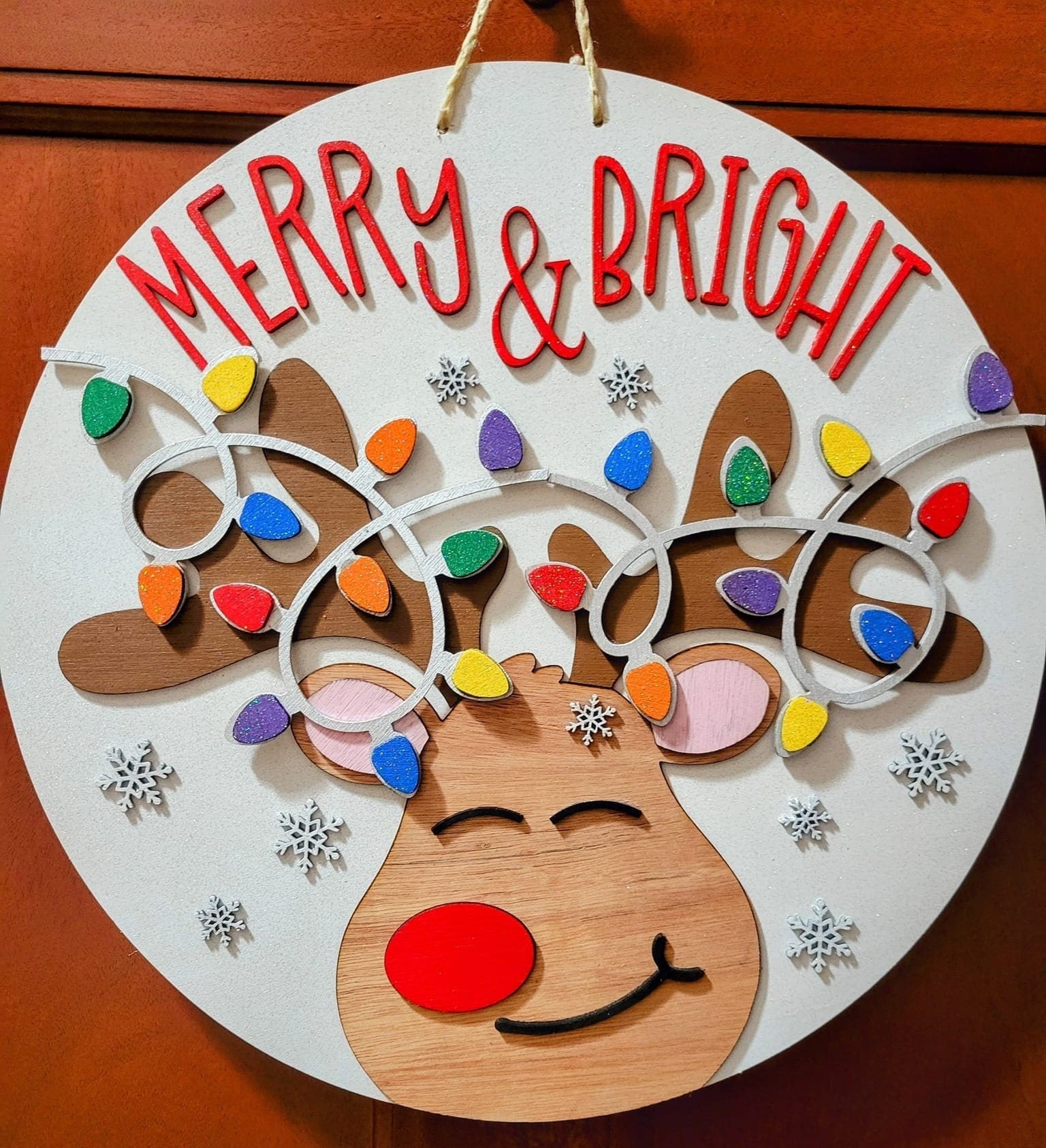 Merry & Bright Rudolph Door Hanger- Paint Party Kit