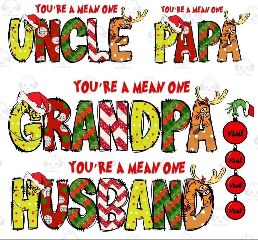 Custom Grinch Lettered Family Shirt