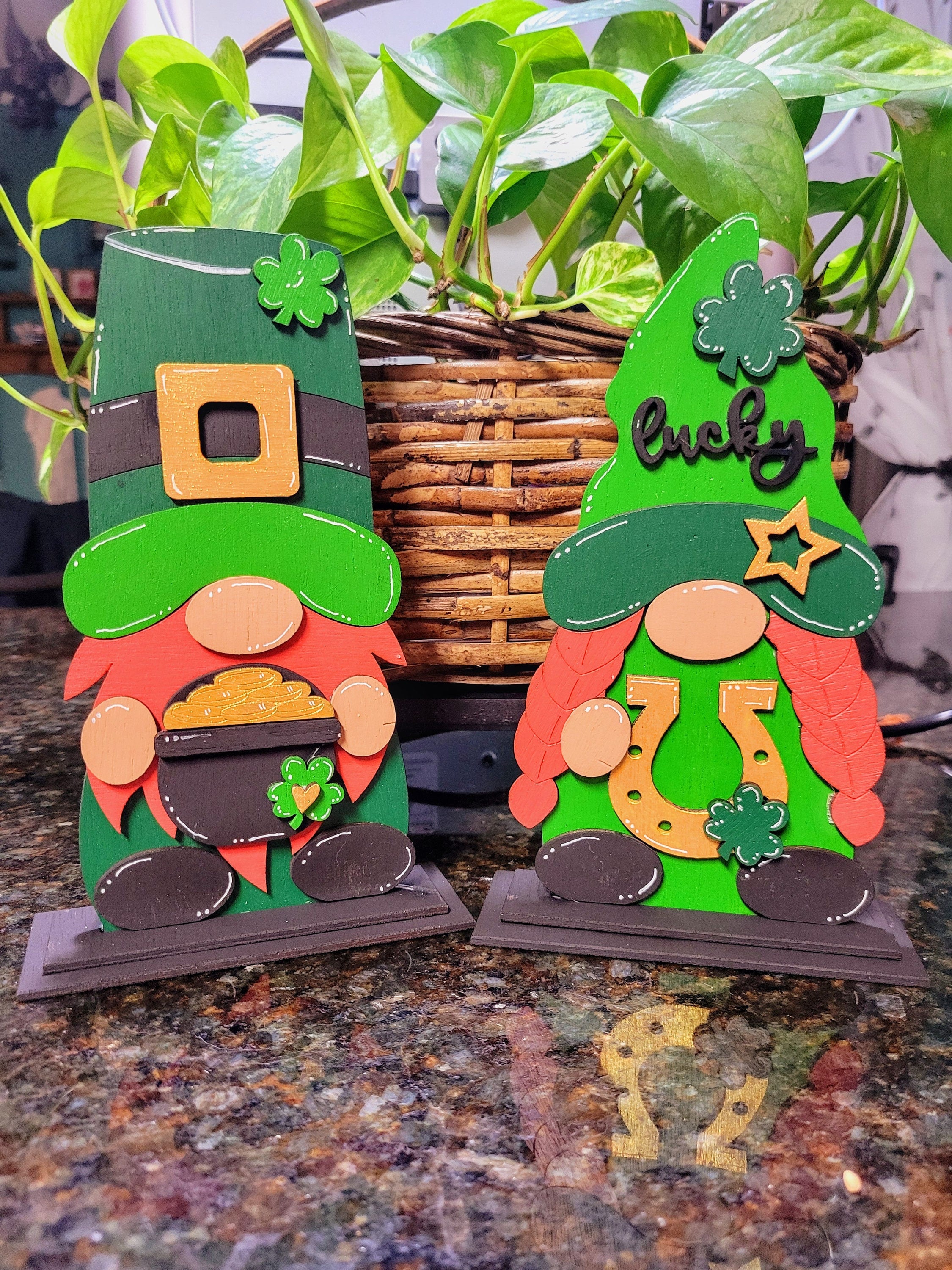 St Patrick's Day Gnomes Shelf Sitter