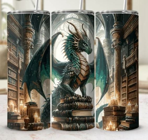 Dinosaur Reader 20oz Sublimated Tumbler