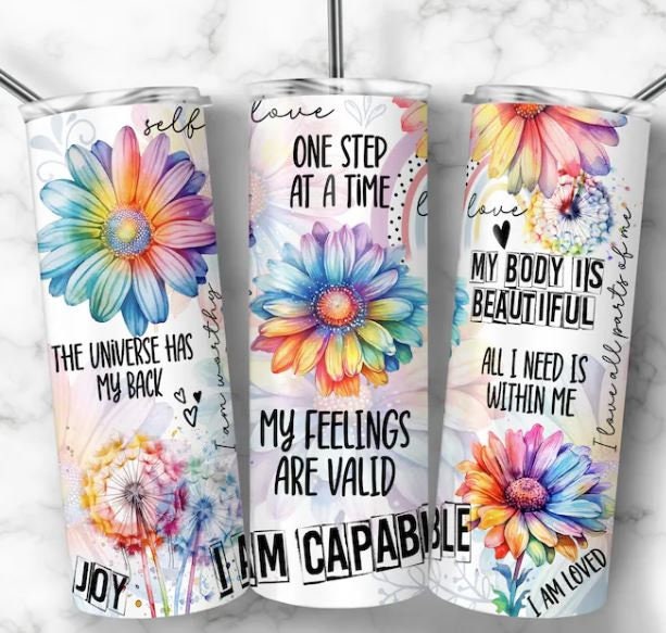 I am Capable Affirmation 20oz Sublimated Tumbler or 15oz Coffee Mug, coasters, mouse pad