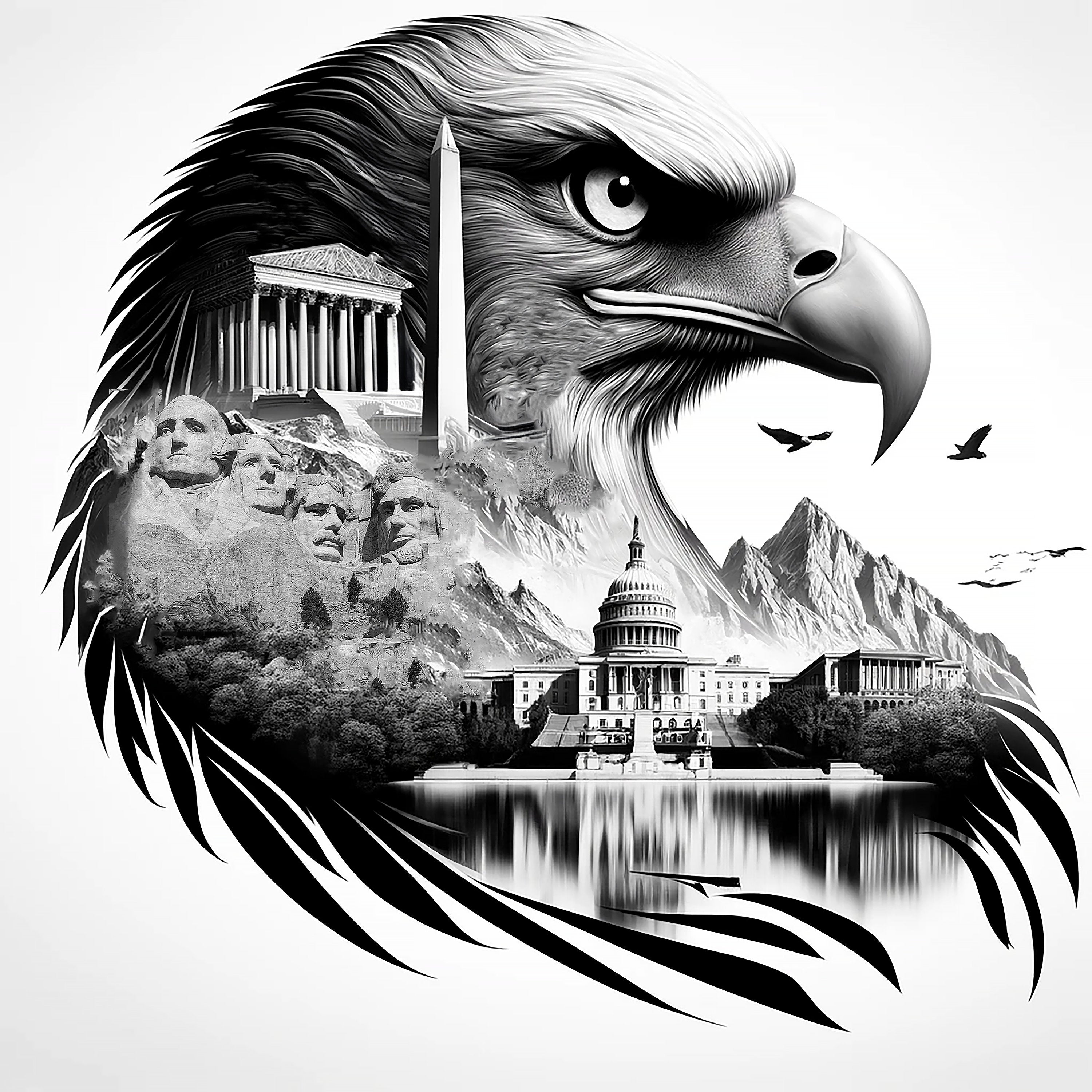 Eagle and DC Monuments