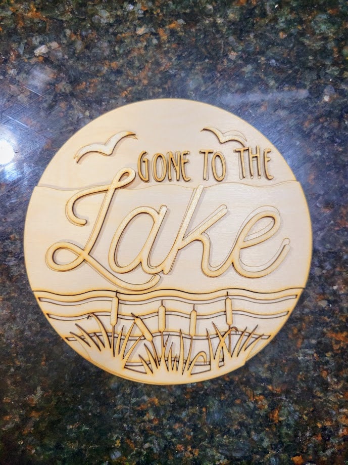 Gone To The Lake Round DIY Blank