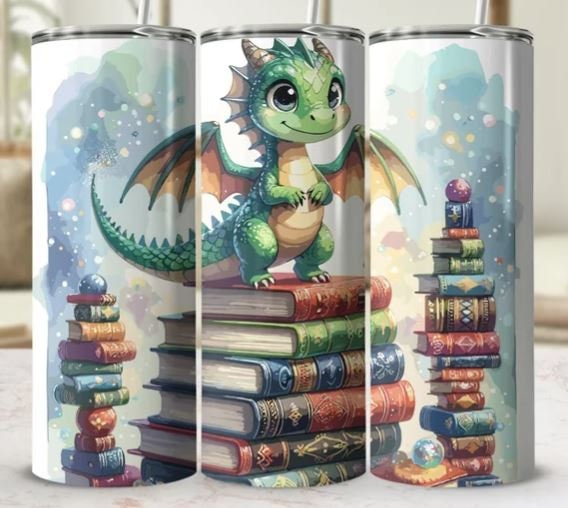 Young Dinosaur Reader 20oz Sublimated Tumbler