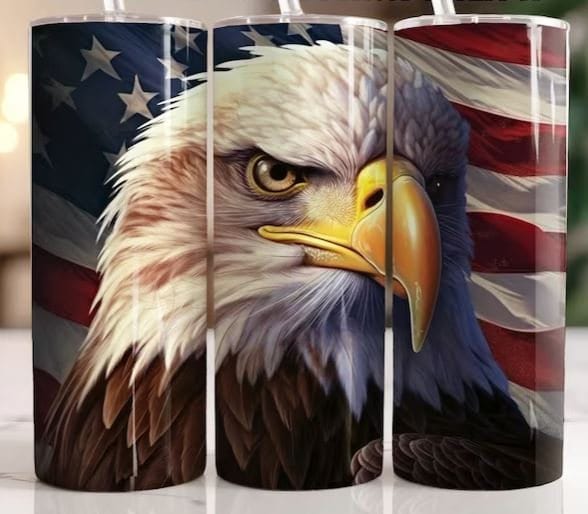 Eagle and Flag Traditional 20oz Sublimated Tumbler