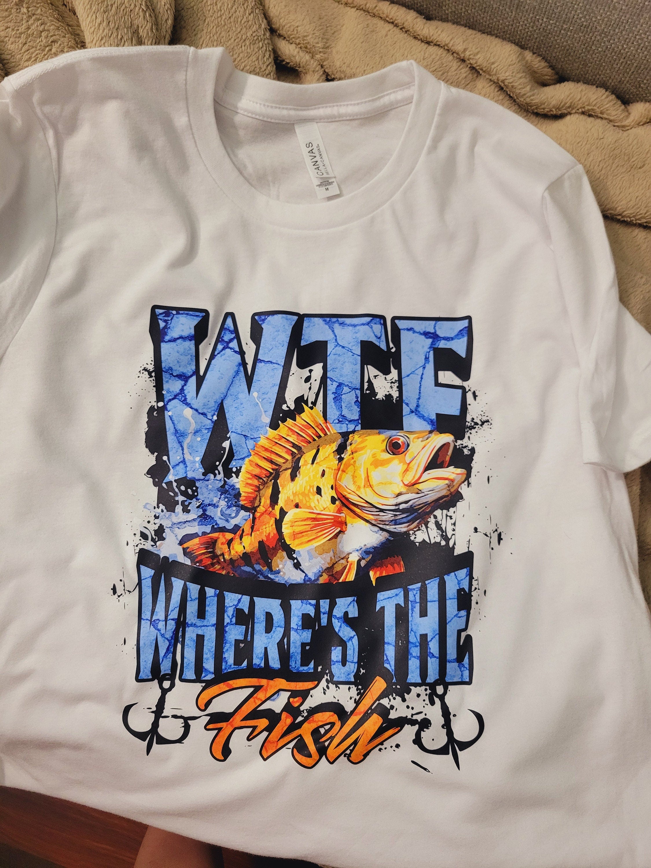 WTF Where's The Fish- Long, Short Sleeve T, Tote Bag, Crew, Hoodie, Unisex/Youth